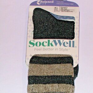 Sockwell With Ease Relaxed Fit Crew Socks Women's Medium/Large 8- 11 Black Multi
